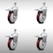 Service Caster 5 Inch SS Maroon Polyurethane 12mm Threaded Stem Caster Set Total Lock Brake SCC-SSTSTTL20S514-PPUB-MRN-M1215-4 - alternate 1